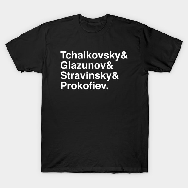 Russian Ballet Composers & Ampersand T-Shirt by softbluehum